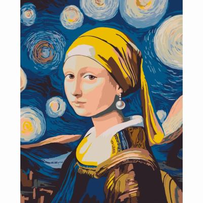 Картина за номерами Art Craft Мона з перловою сережкою 40 х 50 см (10181-AC)