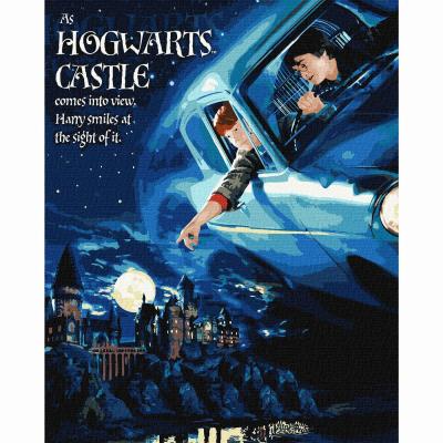 Картина за номерами Ідейка Harry Potter Політ на авто з фарбами металік 40 х 50 (KHO8719)