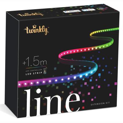 ​Стрічка Smart LED Twinkly Line RGB IP20 подовжувач TWL100STW-BEU 1.5м кабель чорний (TWL100ADP-B)