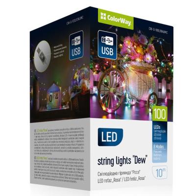 ​Світлодіодна гірлянда-роса СolorWay LED 100 10м 8 функцій різнокольорова USB (CW-G-100L10NUMC)