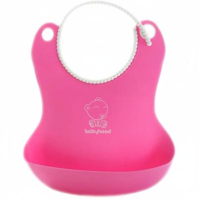 Дитячий фартух для годування силіконовий Babyhood рожевий (BH-401P)