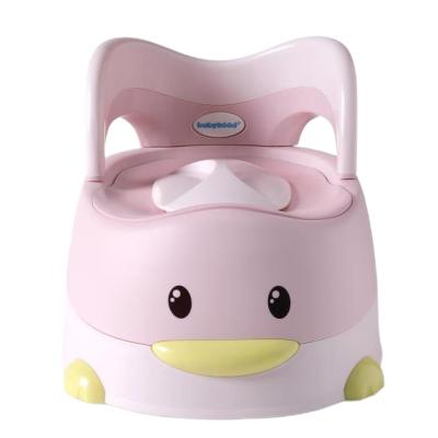 Дитячий горщик Babyhood Каченя з поліуретановим кільцем рожевий (ВН-114PU)