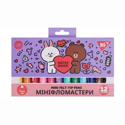 Фломастери Yes Line Friends Mini 12 кольорів (650594)