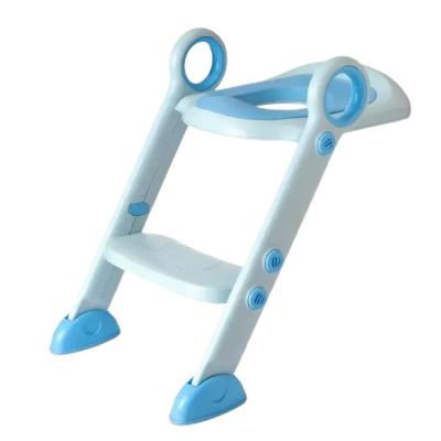 Дитяче сидіння зі сходинками на унітаз Babyhood з поліуретановим кільцем блакитне (BH-122B)