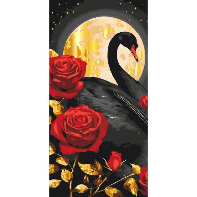 ​Картина за номерами Art Craft Чорний лебідь з металізованими фарбами 40 х 80 см (11588-AC)