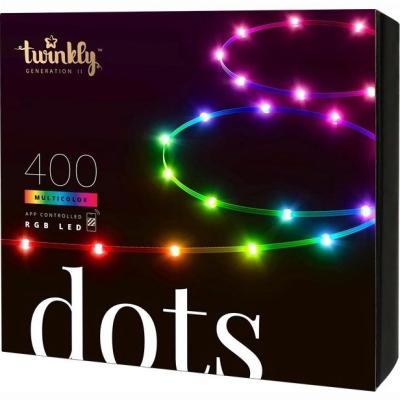 ​Гірлянда Smart LED Twinkly Dots Lights RGB 400 IP44 20м USB-C кабель чорний (TWD400STP-BEU)