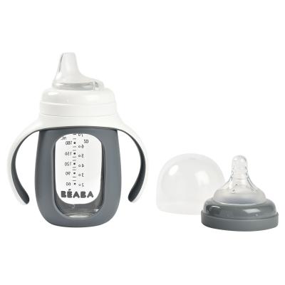 Поїльник Beaba навчальний скляний сірий (913538)