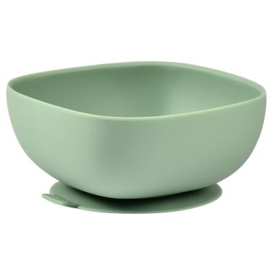 Тарілка Beaba силіконова на присосці оливкова (913547)