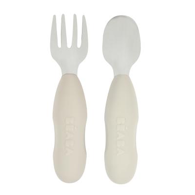 Набір столових приборів Beaba ложка та виделка сірий (913581)