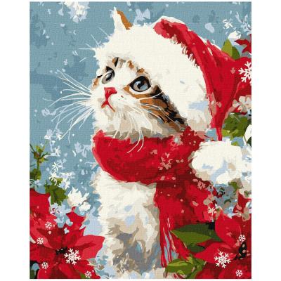 Картина за номерами Ідейка Кіт у снігу 40х50 см (KHO68514)