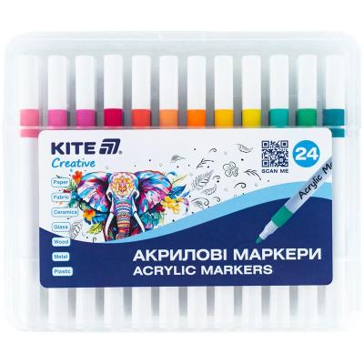 Набір маркерів Kite Creative акрилових 24 кольори (K-1157)