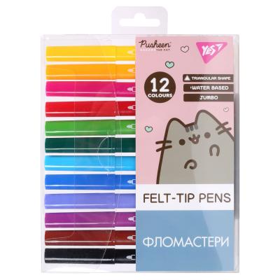 ​Фломастери Yes Jumbo Pusheen 12 кольорів (650589)