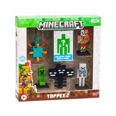 Набір фігурок-топерів Minecraft Кріпер, Висушувач, Скелет, Свинозомбі, Вартовий (MC2060/1)