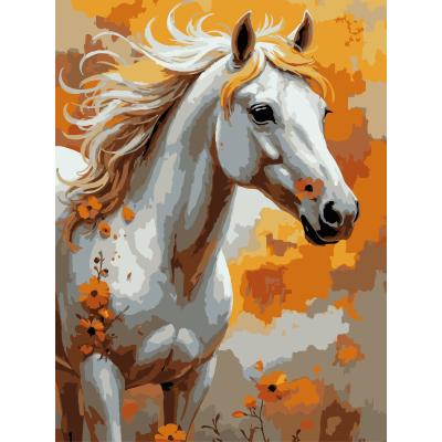 Картина за номерами Strateg Білий кінь 30 х 40 см (SS-1313)