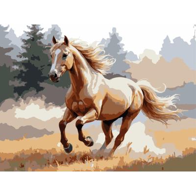 Картина за номерами Strateg Кінь у полі 30 х 40 см (SS-1317)
