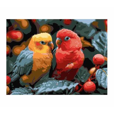 Картина за номерами Strateg Папуга червоно-жовтий 30Х40 (4823113897345)
