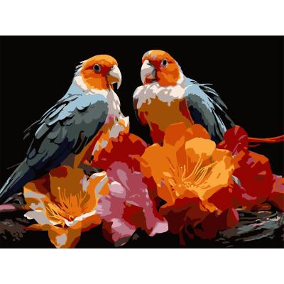Картина за номерами Strateg Пташина пара 30 х 40 см (SS-1298)