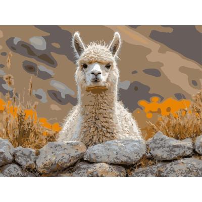 Картина за номерами Strateg Альпака на камені 30 х 40 см (SS-1300)
