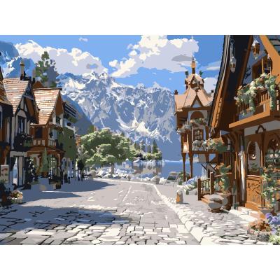 Картина за номерами Strateg Тиха вуличка 30 х 40 см (SS-1249)