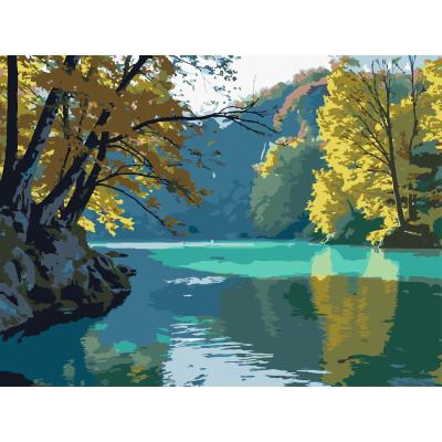 Картина за номерами Strateg Смарагдове озеро 30 х 40 см (SS-1262)