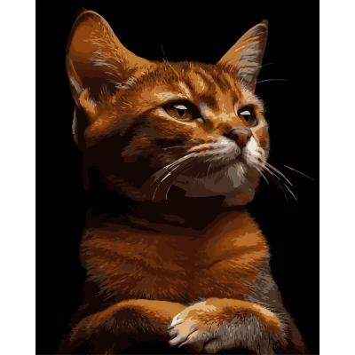 Картина за номерами Strateg Рудий характер на чорному фоні 40 х 50 см (AH1244)