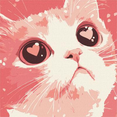 Картина за номерами Ідейка Закоханий кіт 30 х 30 см (KHO6864)