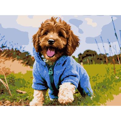 Картина за номерами Strateg Цуценя на прогулянці 30 х 40 см (SS-1308)