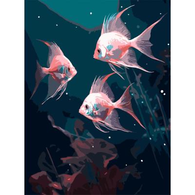 Картина за номерами Strateg Яскраві риби 30 х 40 см (SS-1291)