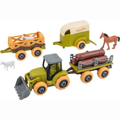 Ігровий набір Otamanko Веселий хутір Трактор з двома причепами, кінь і вівці (532.01.65)