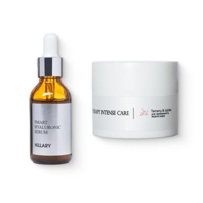 Гіалуронова сироватка Smart Hyaluronic + Крем для жирної та проблемної шкіри Tamanu & Jojoba