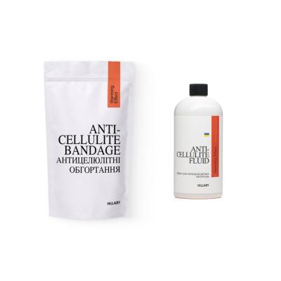 Набір Антицелюлітні обгортання + рідина з розігрівальним ефектом Hillary Anti-cellulite Warming Effect (6 процедур)