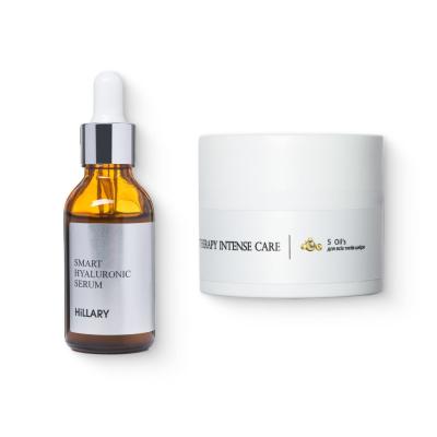 Гіалуронова сироватка Smart Hyaluronic + Крем для всіх типів шкіри Corneotherapy Intense Сare 5 oil’s