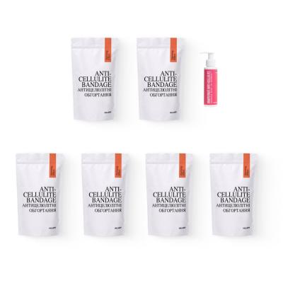 Курс розігріваючих антицелюлітних обгортань для тіла Hillary Anti-Cellulite Pro (6 уп.) + Антицелюлітна олія Грейпфрут Hillary Grapefruit