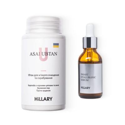 Убтан Hillary ASAI UBTAN, 100 мл + Гіалуронова сироватка Hillary Smart Hyaluronic, 30 мл