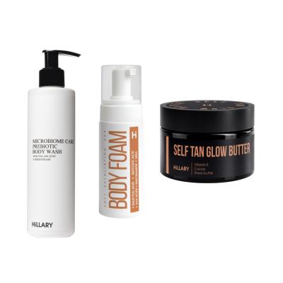 Комплекс для ексфоліації та автозасмаги з ефектом шиммеру Hillary Exfoliation & Shimmering Self-Tan Complex