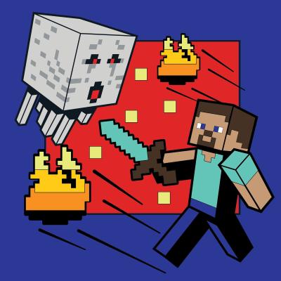 Картина за номерами Santi Майнкрафт Стів та Гаст LED підсвітка 25 х 25 см (954393)