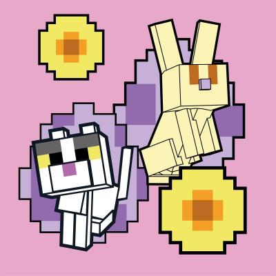 ​Картина за номерами Santi Майнкрафт Кролик та котик 25 х 25 см (955473)