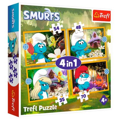 Пазли Trefl The Smurfs Життя в селі смурфів 4 в 1 (34664)