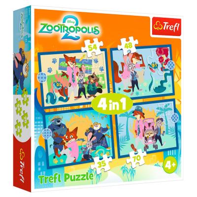 Пазли Trefl Пригодницький Зоотрополіс 4 в 1 (34677)