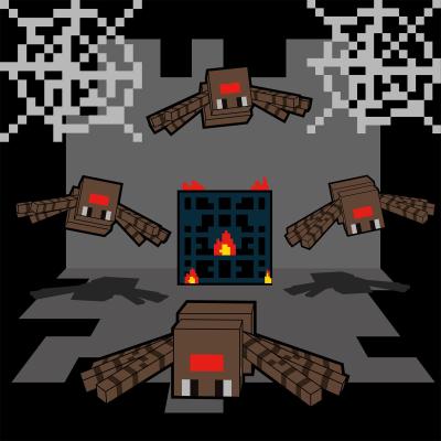 ​Картина за номерами Santi Майнкрафт Печера з павуками 25 х 25 см (955473)