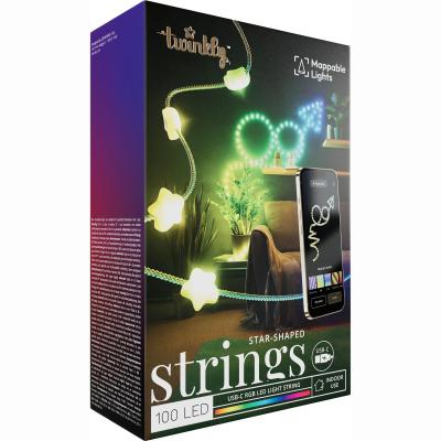 ​Гірлянда Smart LED Twinkly Strings Star RGB 100 IP20 6м USB-C кабель прозорий (TWKS100RGB-T)