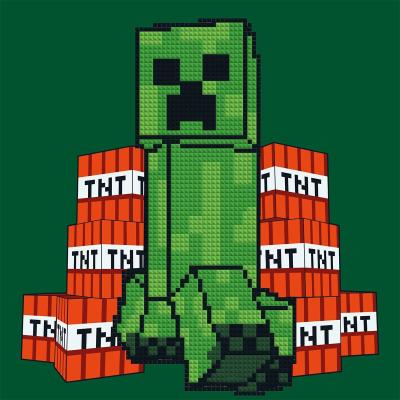 Картина за номерами з алмазною мозаїкою Santi Майнкрафт Кріпер та вибухівка 25 х 25 см (954930)