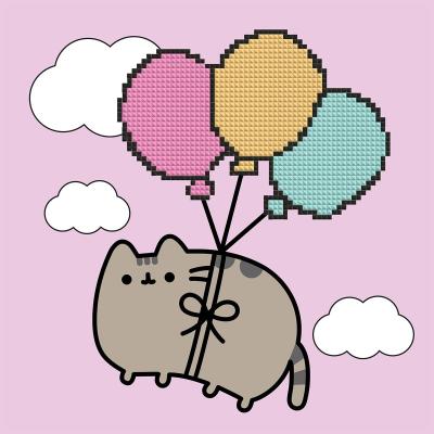 Картина за номерами з алмазною мозаїкою Santi Пушин Політ на повітряних кульках 25 х 25 см (954936)