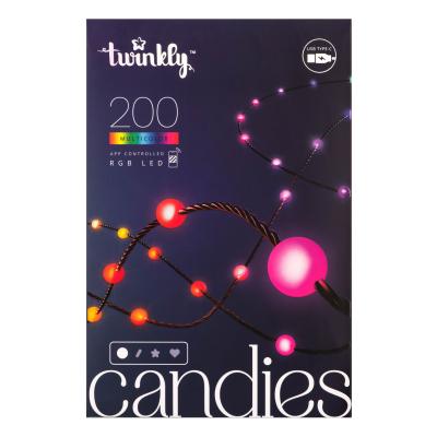 ​Гірлянда Smart LED Twinkly Candies Pearl RGB 200 IP20 12м USB-C кабель зелений (TWKP200RGB-G)