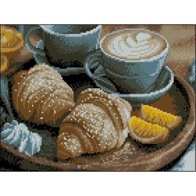 Алмазна картина Strateg Капучино і круасани 30 х 40 см (ZAV3040-58)