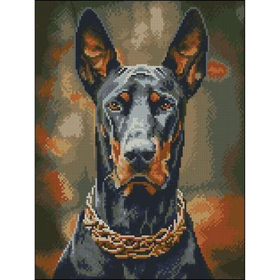 Алмазна картина Strateg Королівський доберман 30 х 40 см (FZ3040-05)