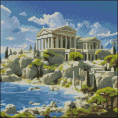Алмазна картина Strateg Стародавнє місто 30 х 30 см (FZ3030-16)