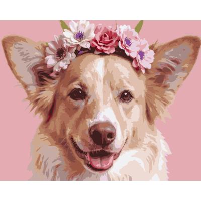 Картина за номерами Strateg Усміхнений пес 40 х 50 (VG042)