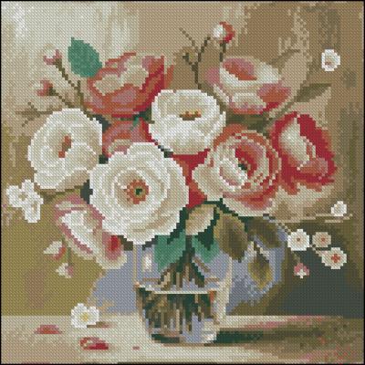 Алмазна картина Strateg Букет на столі 30 х 30 см (FZ3030-24)