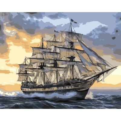 Картина за номерами Strateg Корабль у відкритому морі 40 х 50 (VG051)